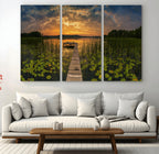 Lake and Flower Wall Art Canvas Print