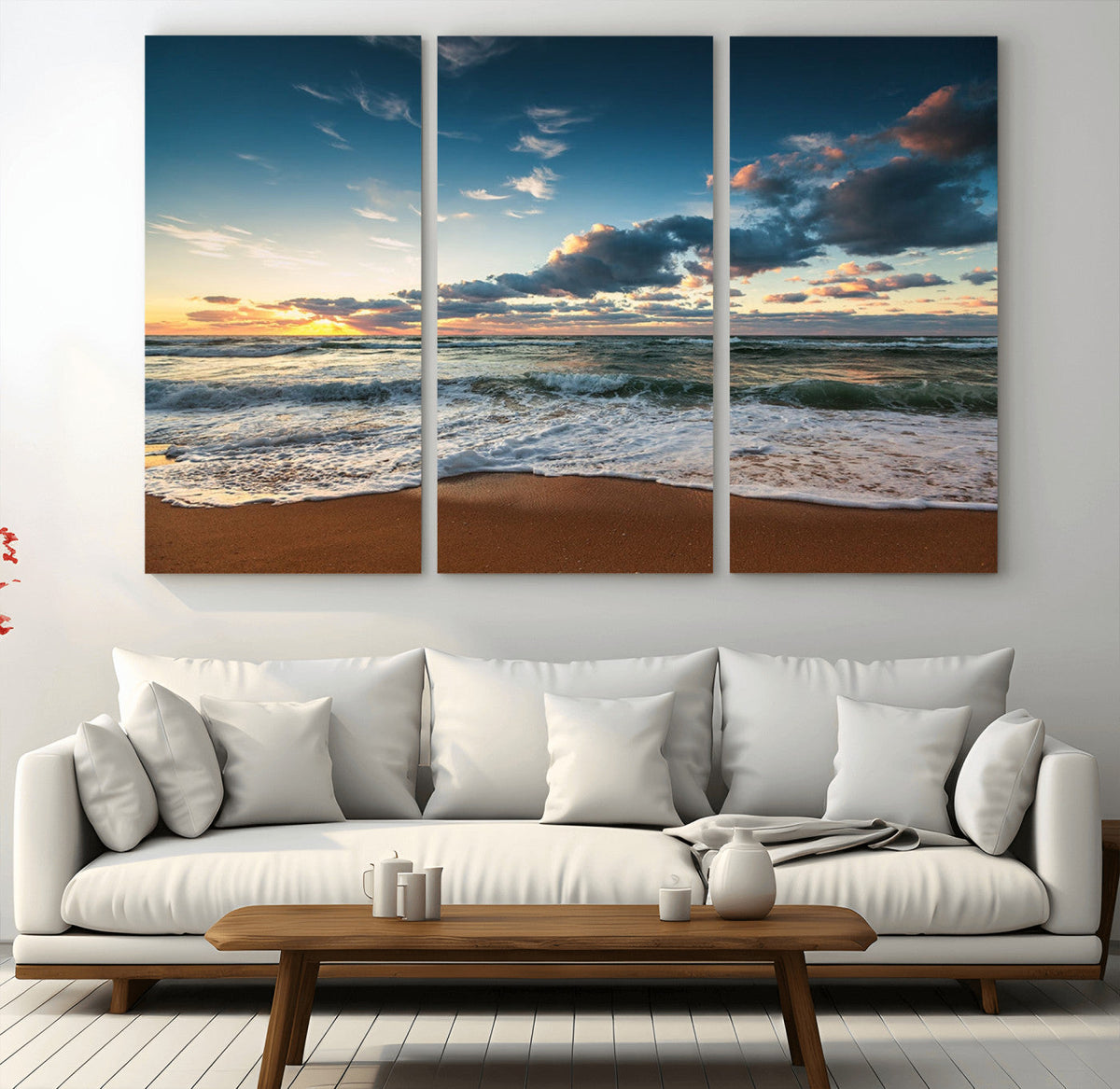 Ocean Beach Wall Art Canvas Print Sunset Artwork Print