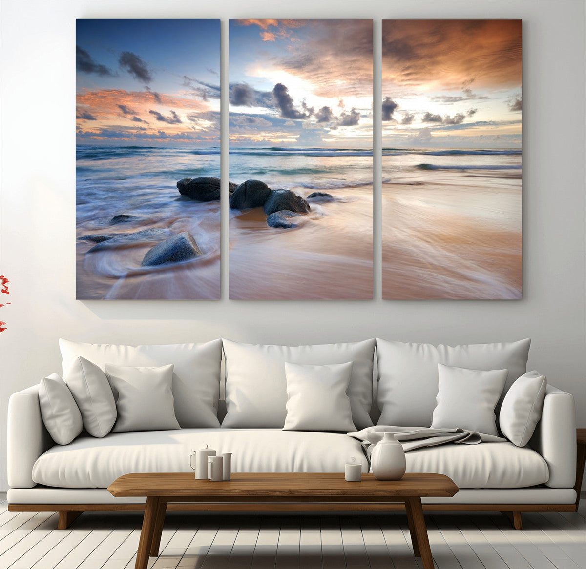 Serene Weather On The Beach Wall Art Canvas Print