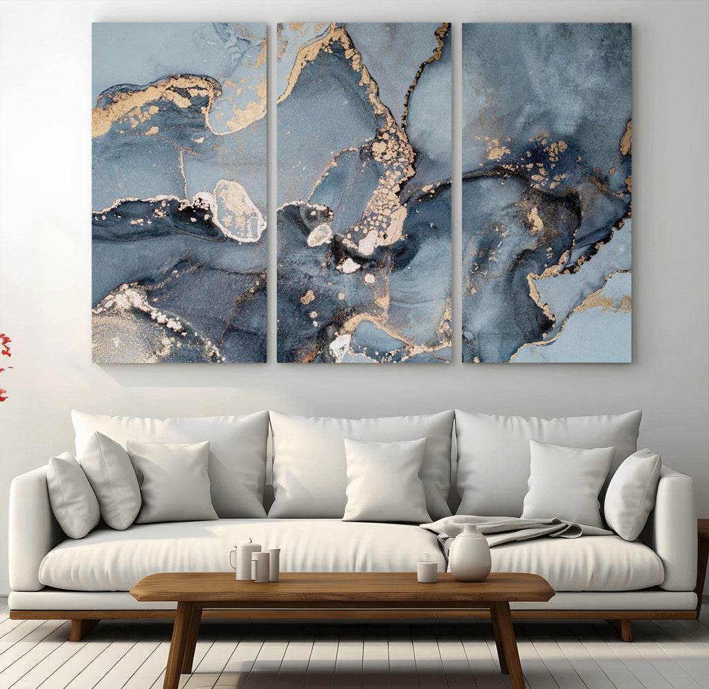 Multipanel Marble Fluid Effect Wall Art Abstract Canvas Wall Art Print