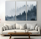 Foggy Pine Forest Wall Art Canvas Print