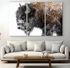 American Bison Wall Art Print, Majestic Buffalo Canvas Print for Living Room or Office
