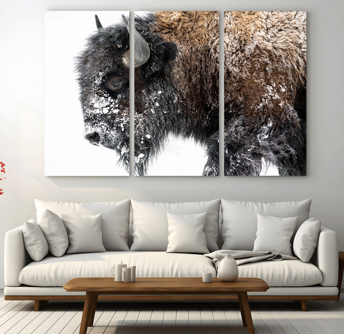 American Bison Wall Art Print, Majestic Buffalo Canvas Print for Living Room or Office
