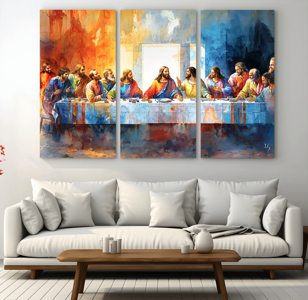 Abstract Watercolor The Last Supper Wall Art