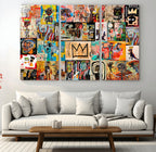 Abstract Art Collage Wall Art Canvas Print, Urban Graffiti Style