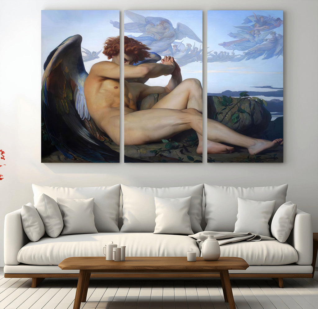 Fallen Angel Wall Art Canvas Print, Alexandre Cabanel Classic Art Reproduction