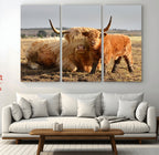 Highland Cow Canvas Wall Art Animal Print for Farm House Decor