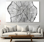 Rustic Tree Ring Wall Art Canvas Print, Framed and Ready to Hang