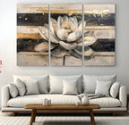Lotus Flower Wall Art | Framed Abstract Floral Canvas