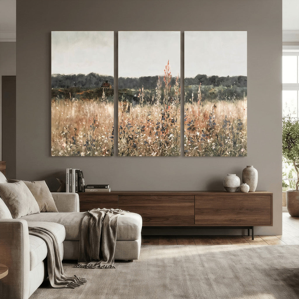 Rustic Field Landscape Wall Art Print, Giclee Canvas Wall Art