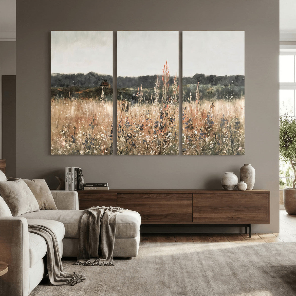 Rustic Field Landscape Wall Art Print, Giclee Canvas Wall Art