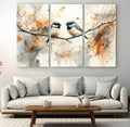 Beautiful Birds Wall Art | Framed Watercolor Branch Canvas