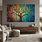 Yggdrasil Tree of Life Wall Art Print | Mosaic Style Canvas Wall Art