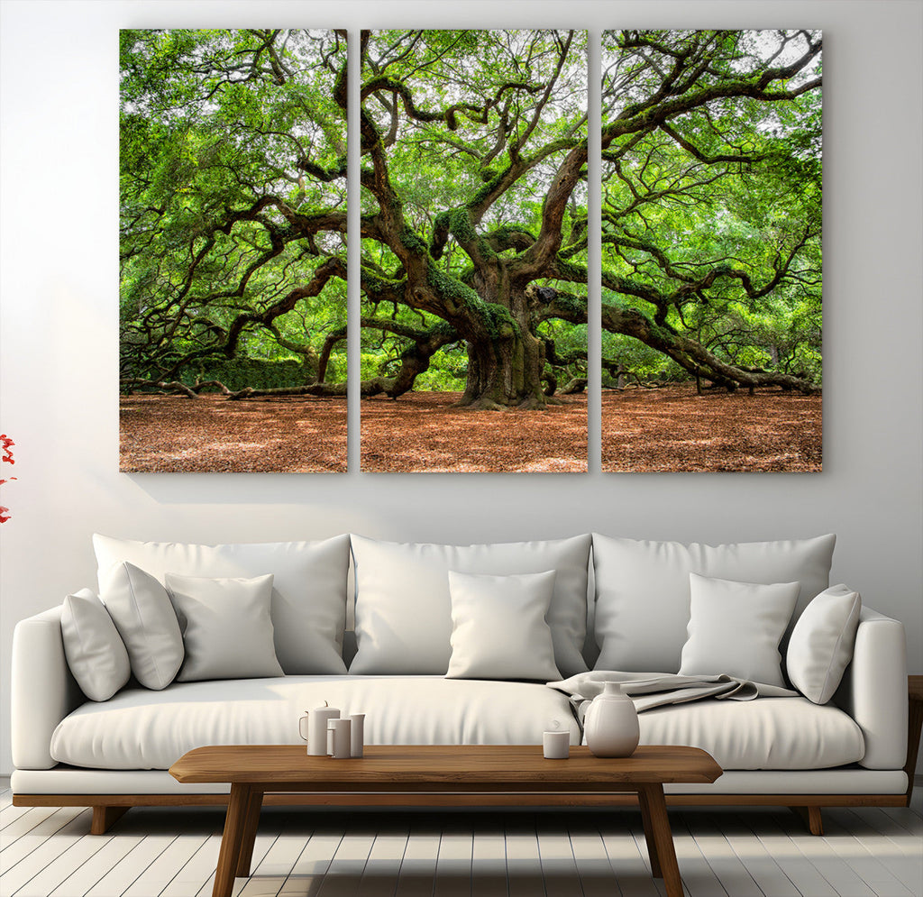 Majestic Oak Tree Wall Art Canvas Print | Ancient Branches