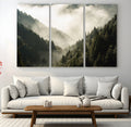 Misty Valley Wall Art: Foggy Forest Canvas Print