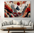 Abstract Mountain Wall Art | Framed Vibrant Landscape Canvas