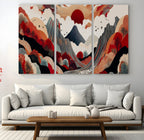 Abstract Mountain Wall Art | Framed Vibrant Landscape Canvas