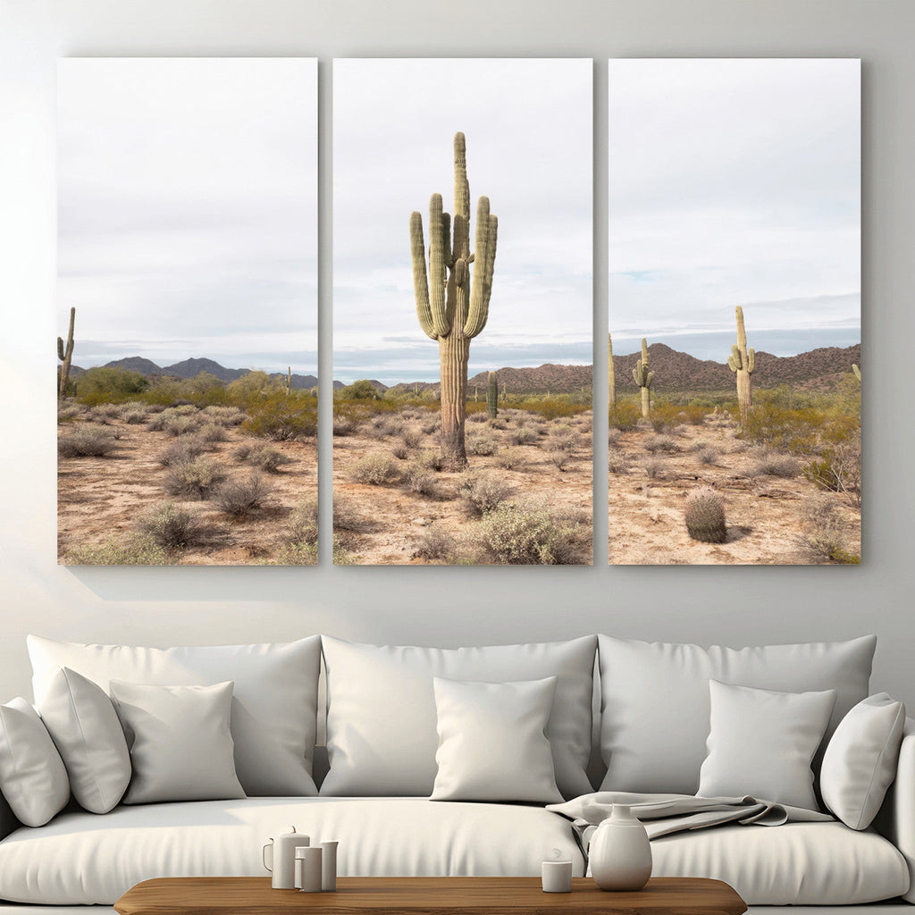 Saguaro Cactus Wall Art | Framed Desert Canvas Artwork