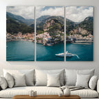Amalfi Coast Wall Art | Framed Italian Seaside Canvas