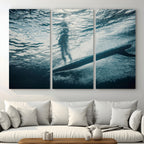 Underwater Surf Wall Art | Framed Ocean Wave Canvas Artwork
