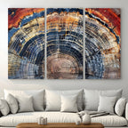 Tree Rings Wall Art Canvas Print, Framed Petrified Wood Art, Modern Rustic Decor