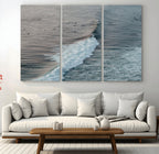 Ocean Waves Wall Art Canvas Print, Framed Coastal Serenity Surf Scene