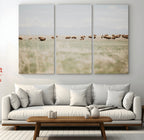 Bison Herd Wall Art Canvas Print, Framed Western Ranch Nature Scene