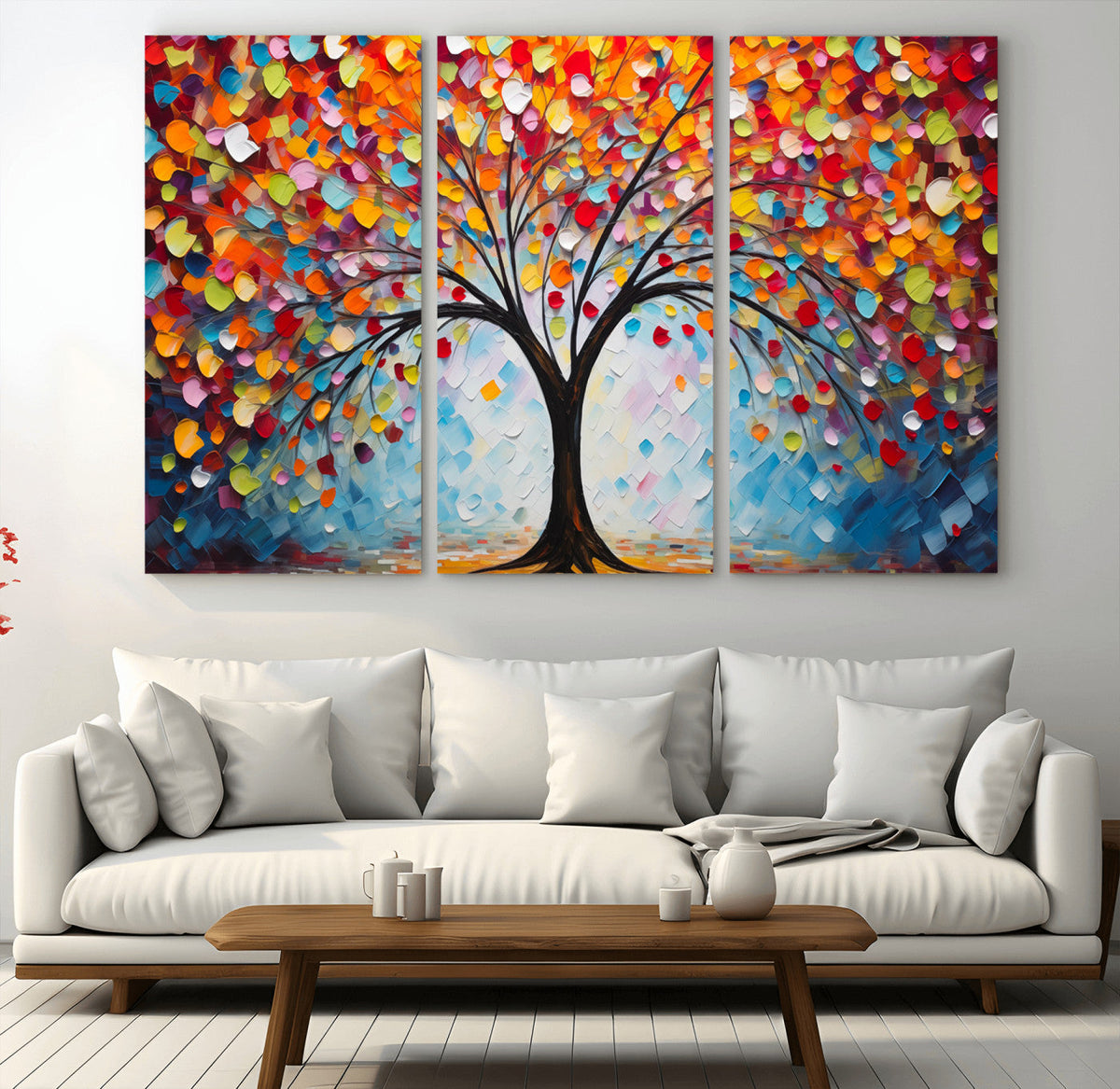 Vibrant Tree of Life Canvas Wall Art | Colorful Abstract Nature