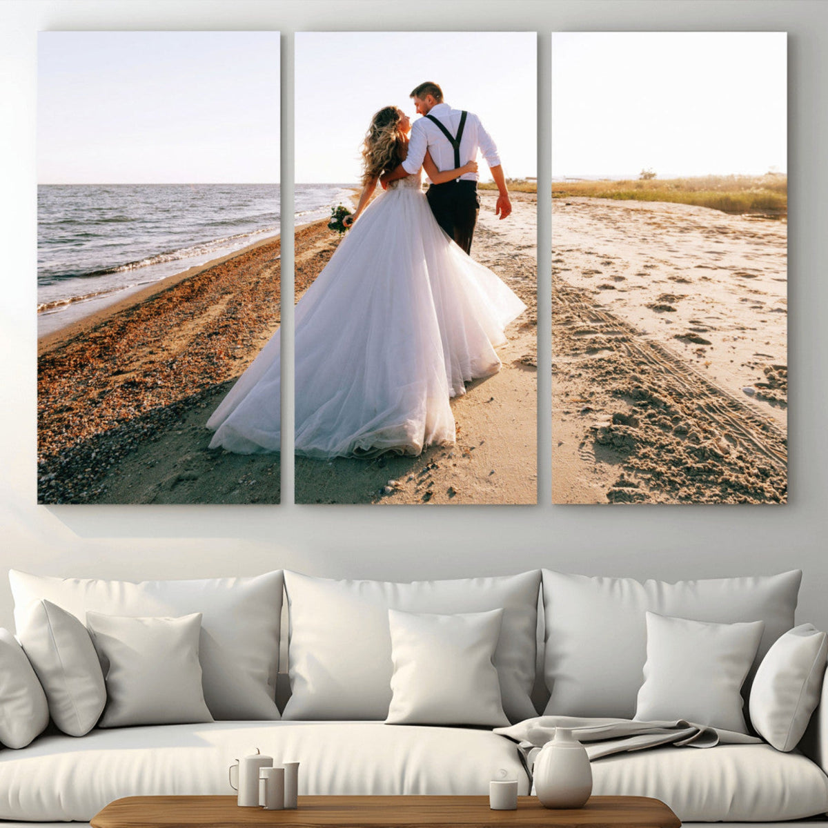 Personalized Custom Photo Wall Art Canvas Print, Unique Picture Design 3 Panel Set