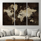 World Map Wall Art Canvas Print | Framed Travel Map Wall Art
