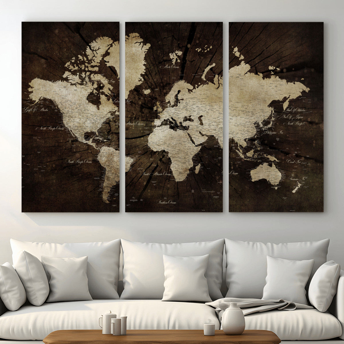 World Map Wall Art Canvas Print | Framed Travel Map Wall Art