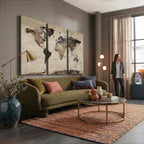 World Map Canvas Print, Detailed Map of the World, Adventure Gift for Couples and Anniversaries