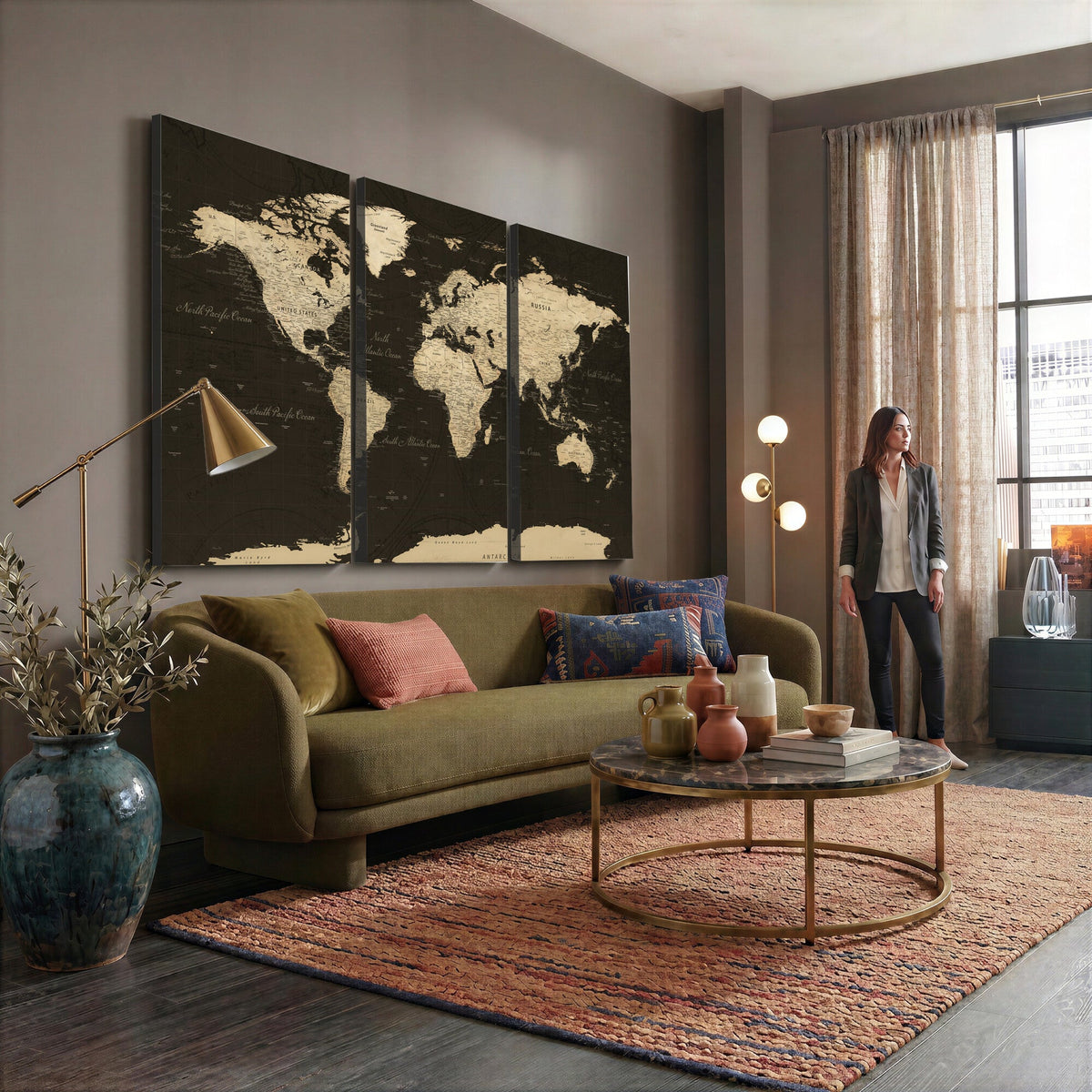 World Map Canvas Print | Framed World Map Wall Art for Couples