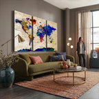 Watercolor World Map Canvas Print | Framed Wall Art for Couples