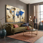 World Map Canvas Print | Colorful Abstract Travel Map, Framed Wall Art