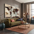 World Map Canvas Triptych | Colorful Global Wall Art for Living Rooms