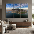 Cape Town Wall Art Canvas Print | Table Mountain Coastal Skyline Panorama