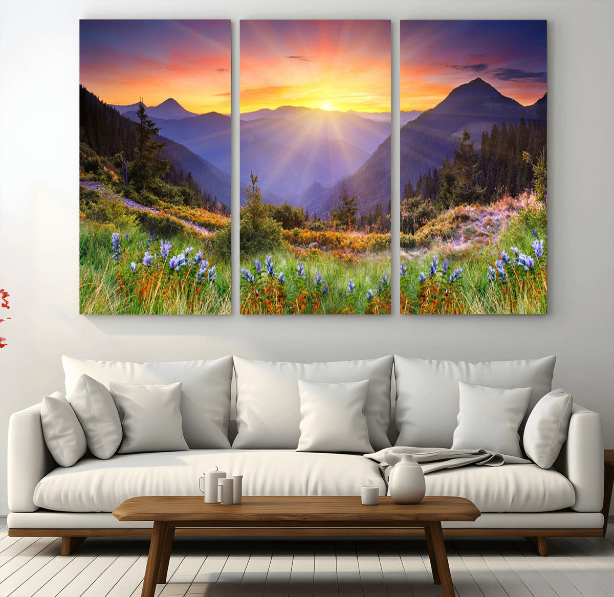 Mountain and Spring Wall Art Canvas Print