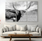Longhorn Wall Art Canvas Print, Framed Ranch Wall Art Canvas Print