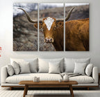 Framed Big Cow Animal Wall Art Canvas Print