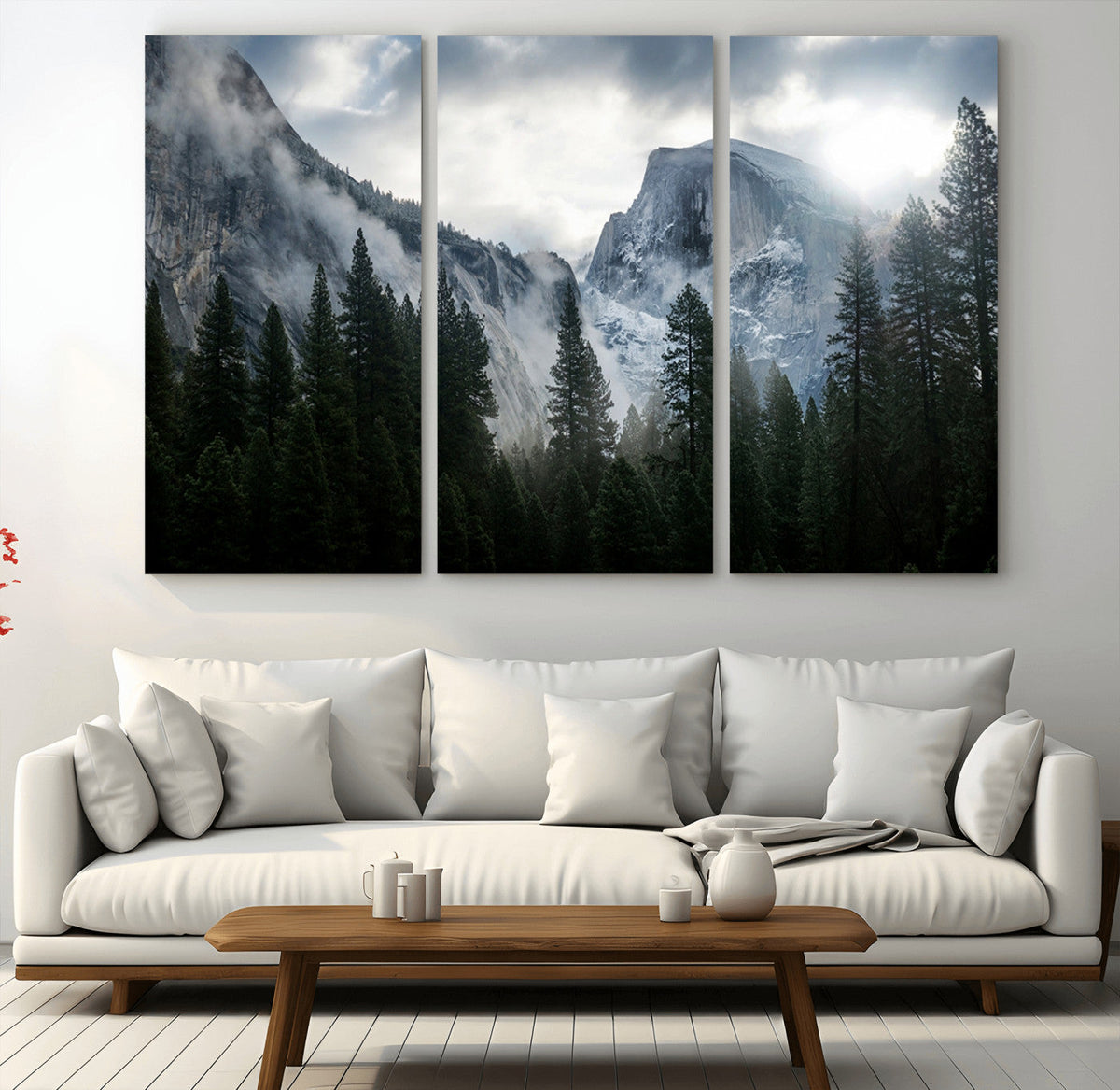 Wall Art Foggy Forest Landscape Canvas Print