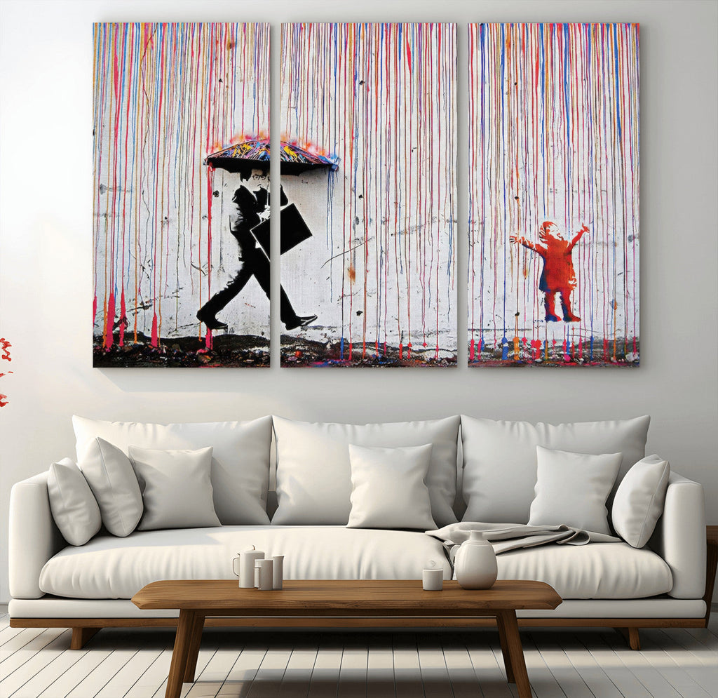 Banksy Wall Art Canvas Print | Framed Graffiti Street Art Picture