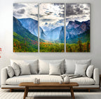 Yosemite Park Half Dome 3 Panel Canvas Print | Large Giclée Landscape Wall Art