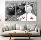 Poker Game Cards Wall Art Canvas, Multi Panel Wall Art