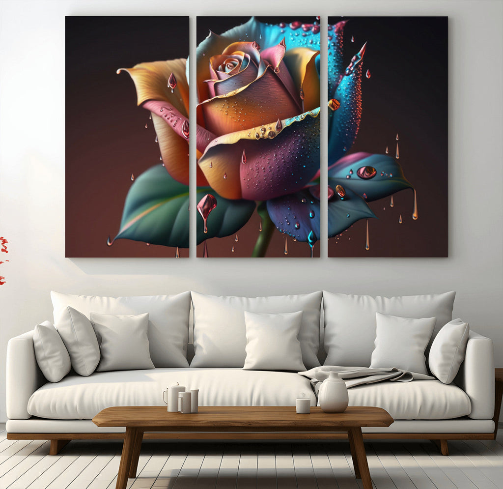 Abstract Rose Wall Art Canvas Print