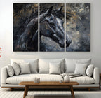 Large Abstract Horse Wall Art Canvas Print, Farmhouse Wall Art