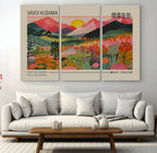 Yayoi Kusama 1986 Wall Art Print, Wabi Sabi Japanese Vibrant Abstract Landscape Canvas