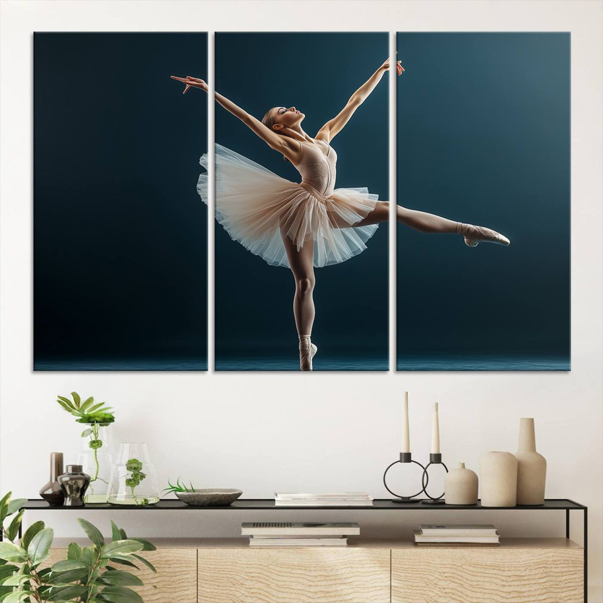 Ballet Dancer Wall Art | Framed Graceful Pose Canvas