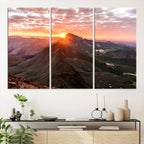 Mountain Sunrise Wall Art Canvas Print | Alpine Ridge Morning Light