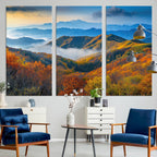 Autumn Mountains Wall Art, Vibrant Fall Foliage Landscape
